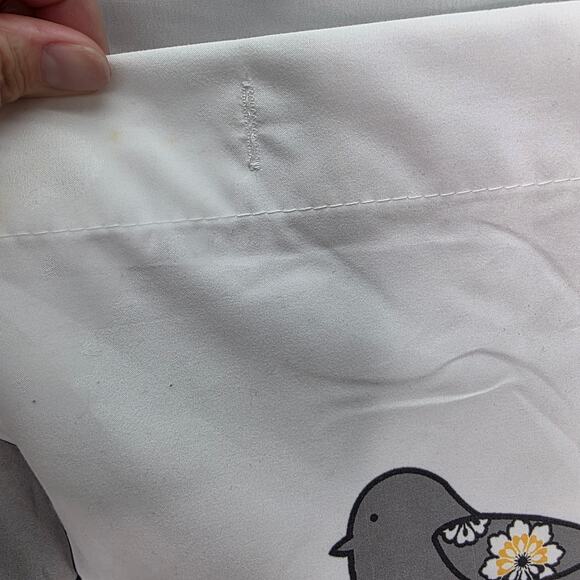 Yellow, Black  & Gray Birds Pattern Bathroom Shower Curtain 72 W x 72 L - Picture 9 of 9